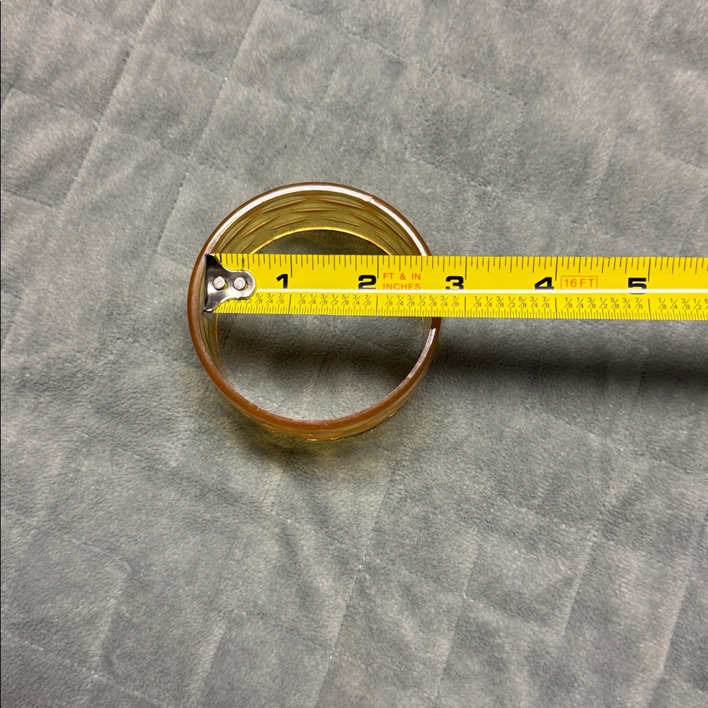 Vintage Plastic Bangle Bracelet, Translucent Yell… - image 7
